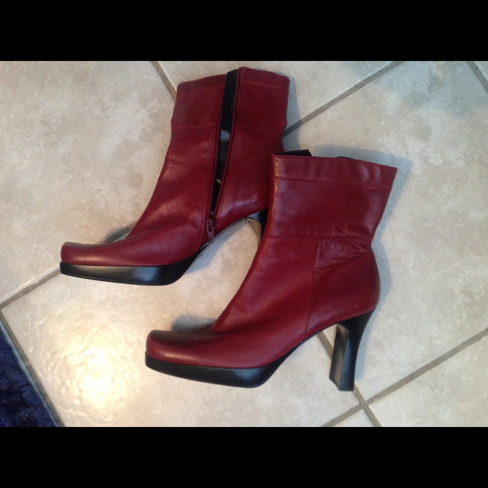 Red calf boots